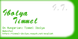 ibolya timmel business card